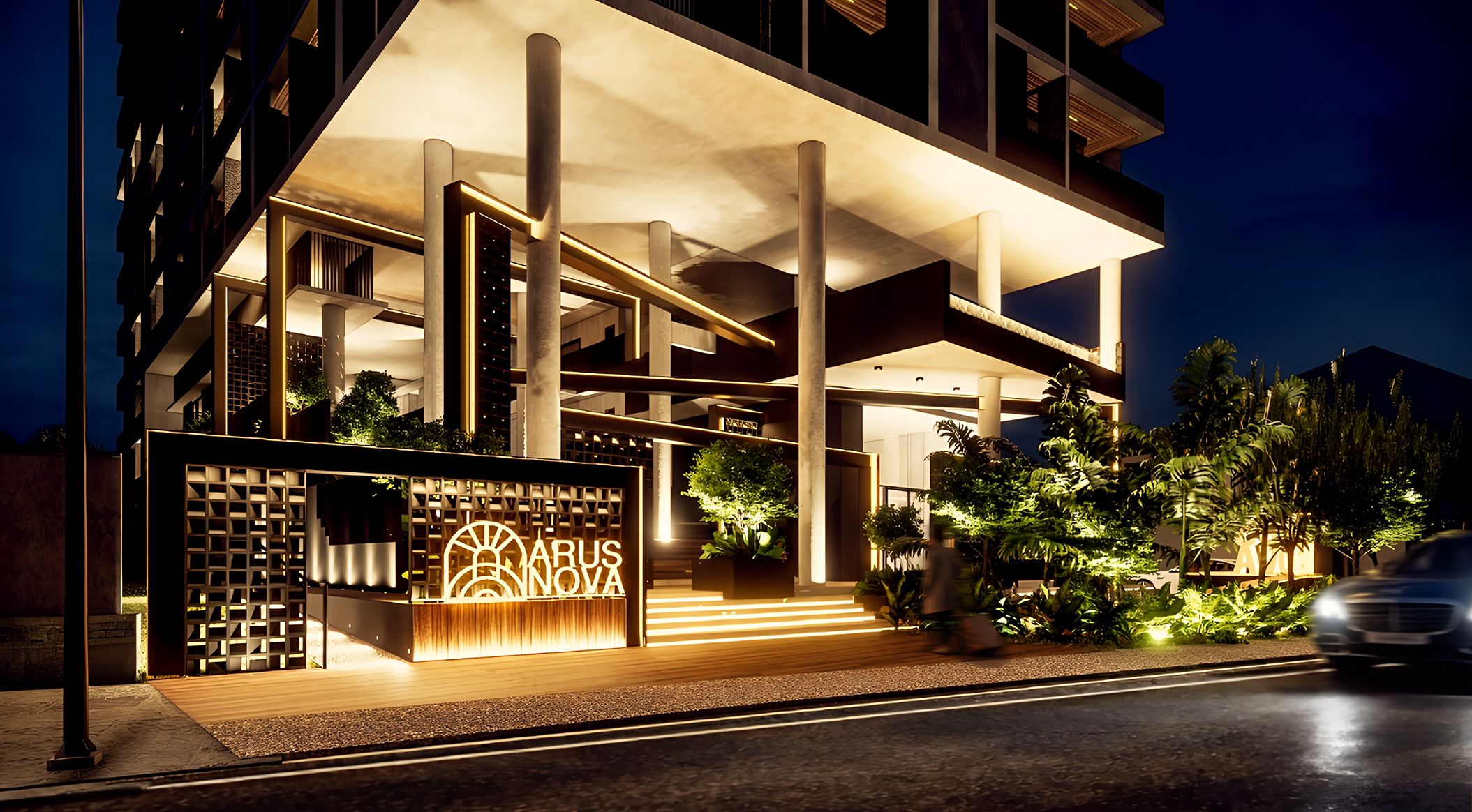 Arus Nova Premium Suite Architectural Facade Rendering